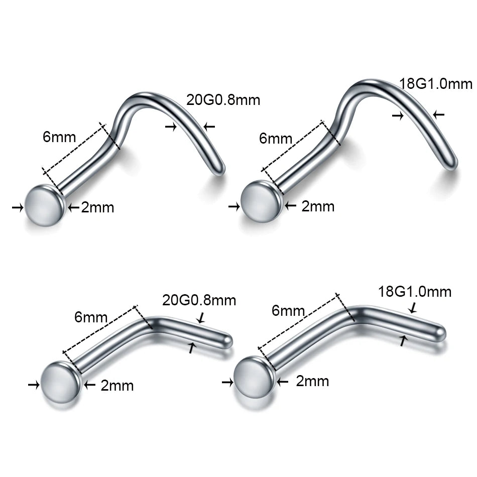 Titanium Nose Stud L-Shape