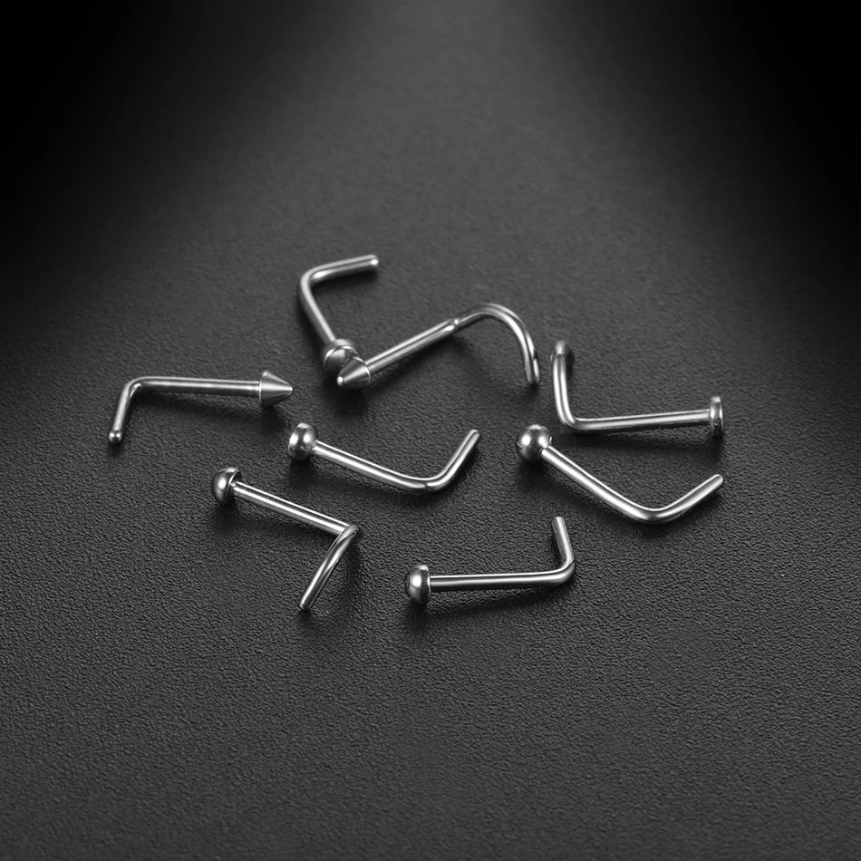 Titanium Nose Stud L-Shape