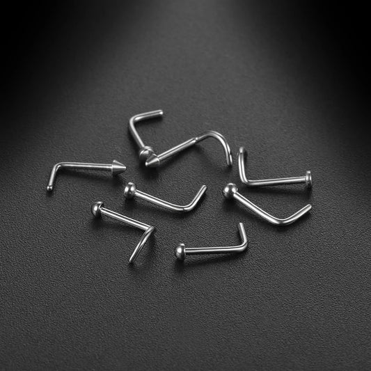 Titanium Nose Stud L-Shape