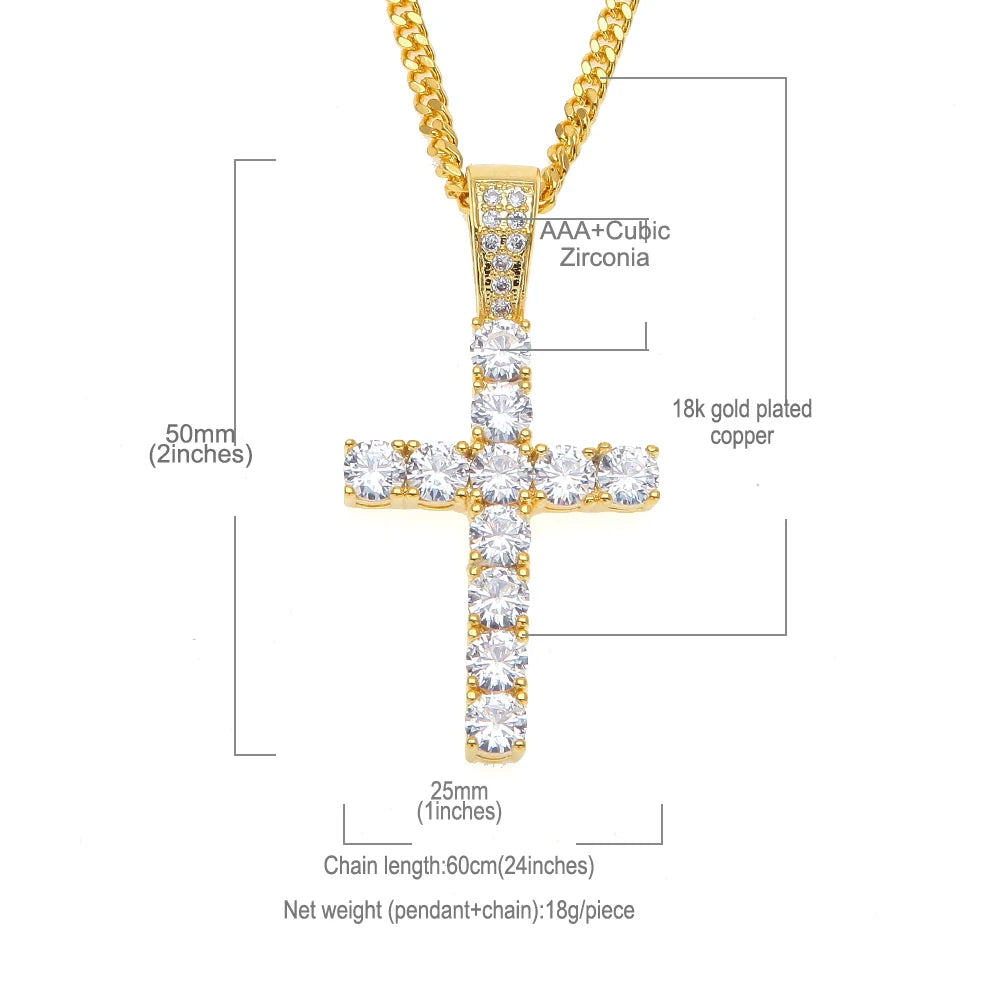 Luxury Full Crystal Cross Charm Pendant