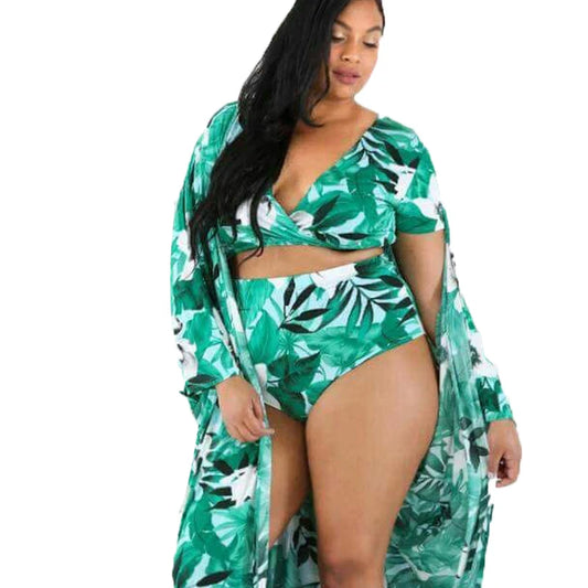 Bikini Set Floral Print Big Breast Brazilian Bathing Suit