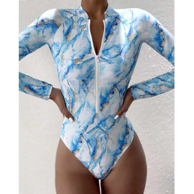 One Piece Swimsuit Closed Long Sleeve