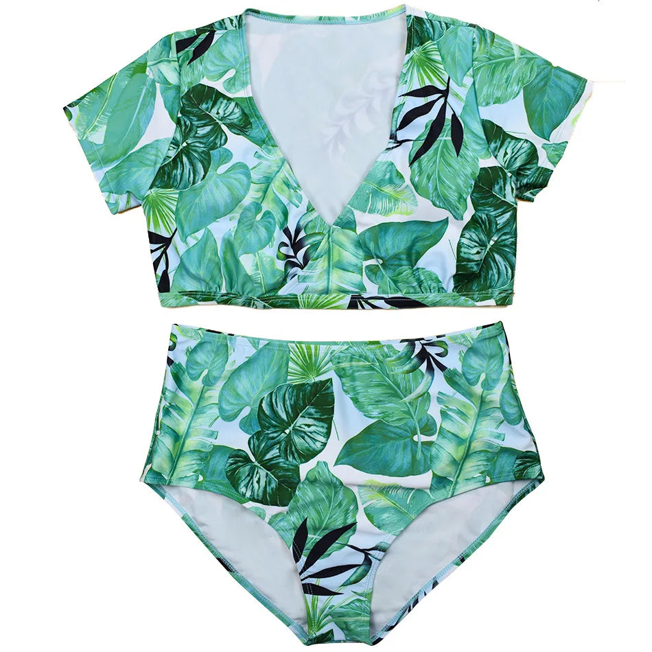 Bikini Set Floral Print Big Breast Brazilian Bathing Suit