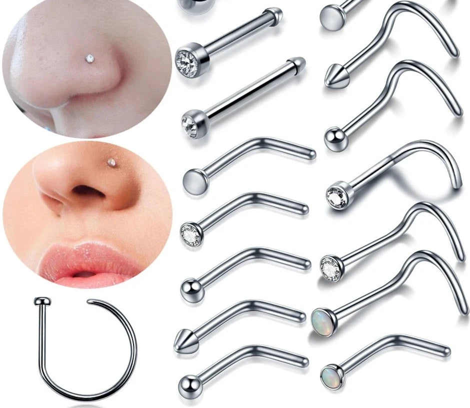 Titanium Nose Stud L-Shape