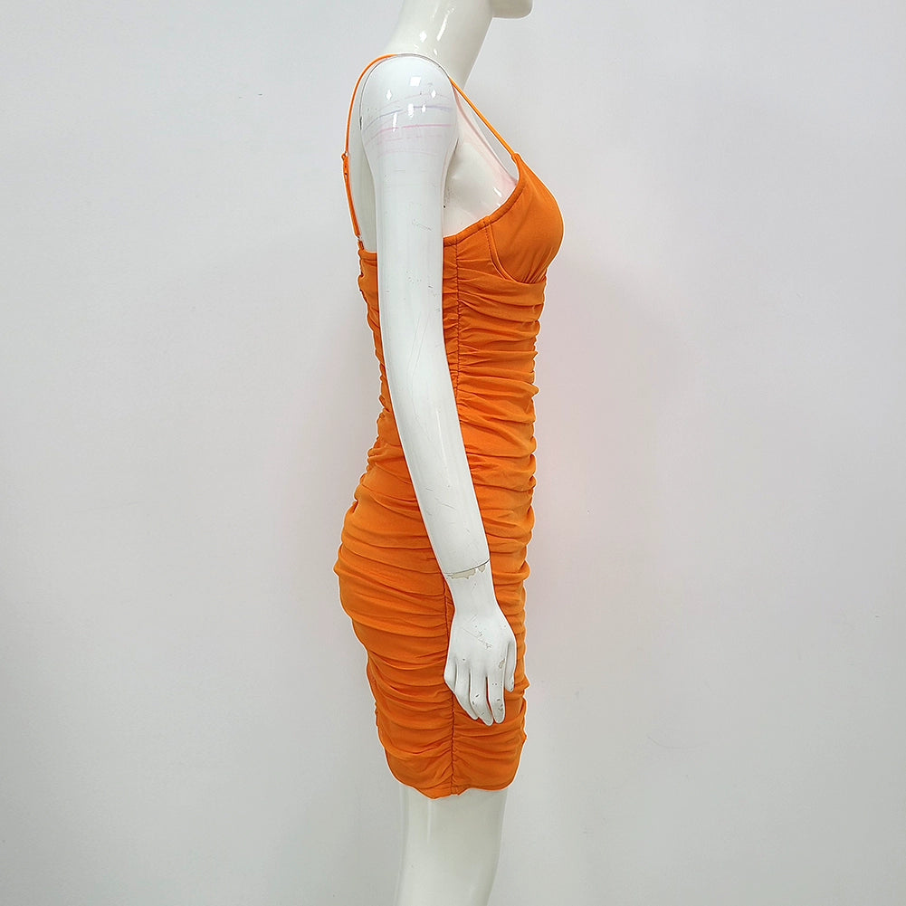 V-neck Brace Hip-Wrapped Slim-Fit Dress