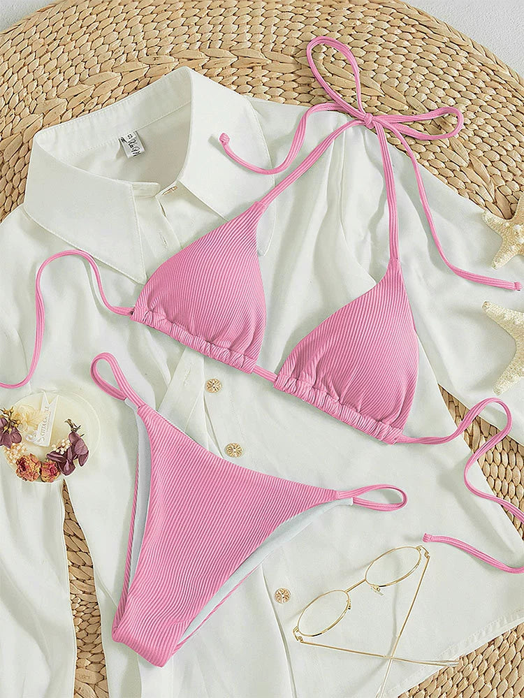 Three-Point Bikinis Lace-up