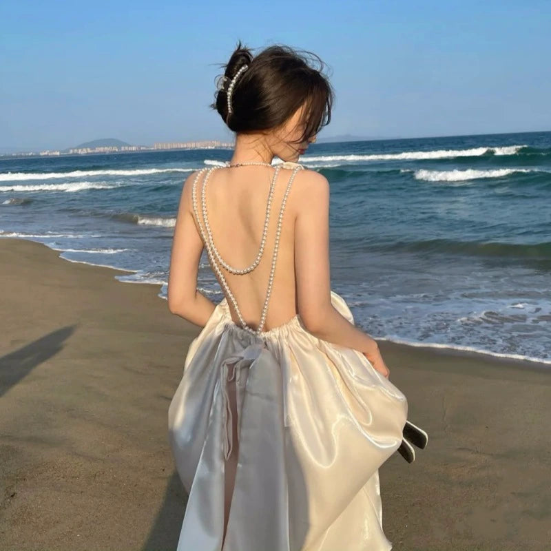 Pearl Glossy Beach Dress