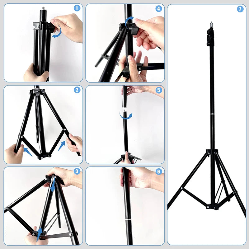 LED Selfie Ring Light Portable Photography Fill Lighting With 50cm Tripod & Remote control