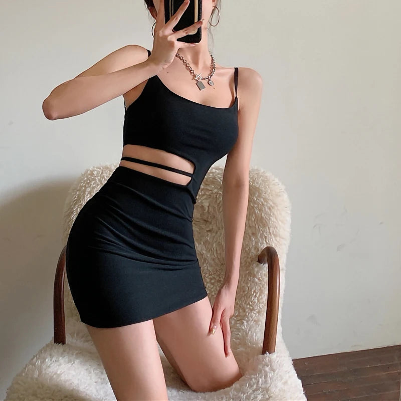 Mini Sleeveless Spaghetti Strap Cutout Dress