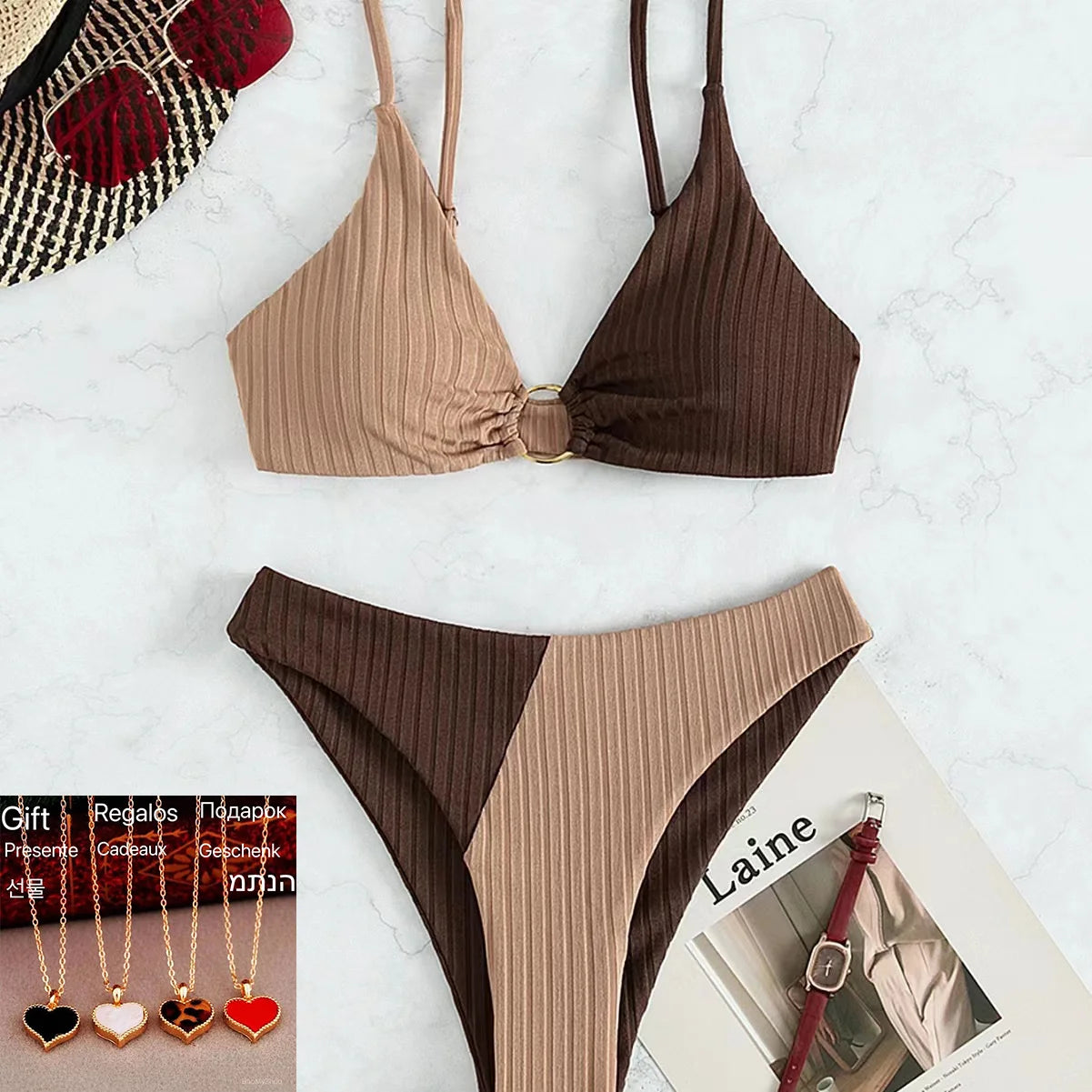 Push Up High Waist Swimsuits Set