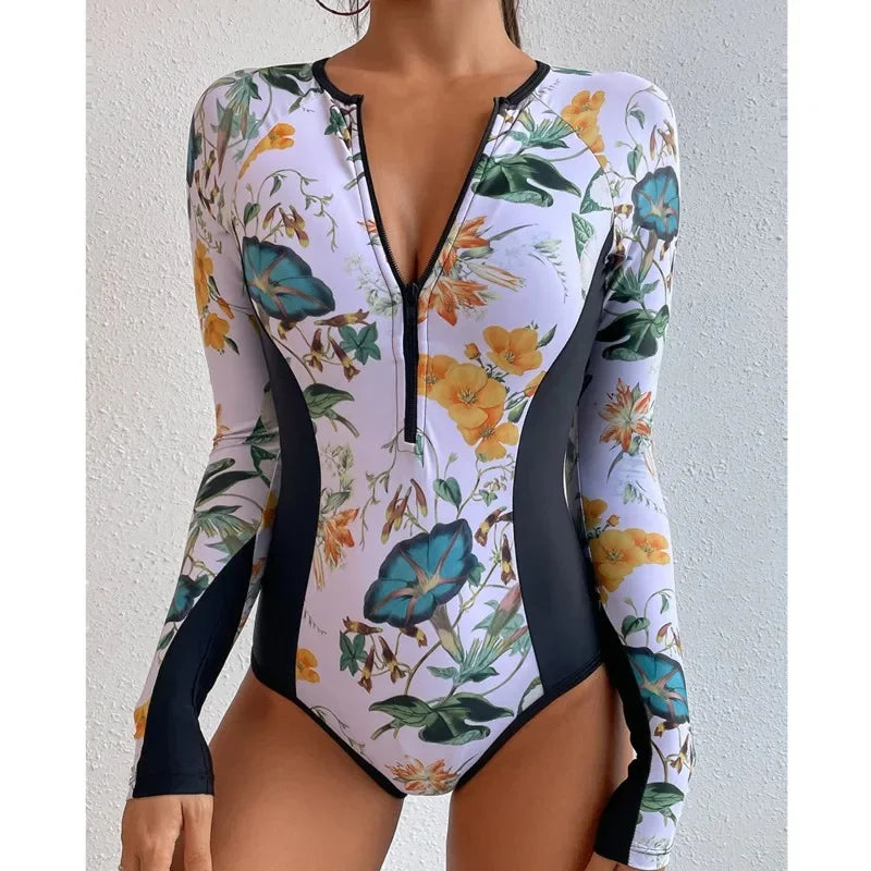 One Piece Swimsuit Closed Long Sleeve